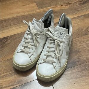 Veja Off-White Leather Sneakers